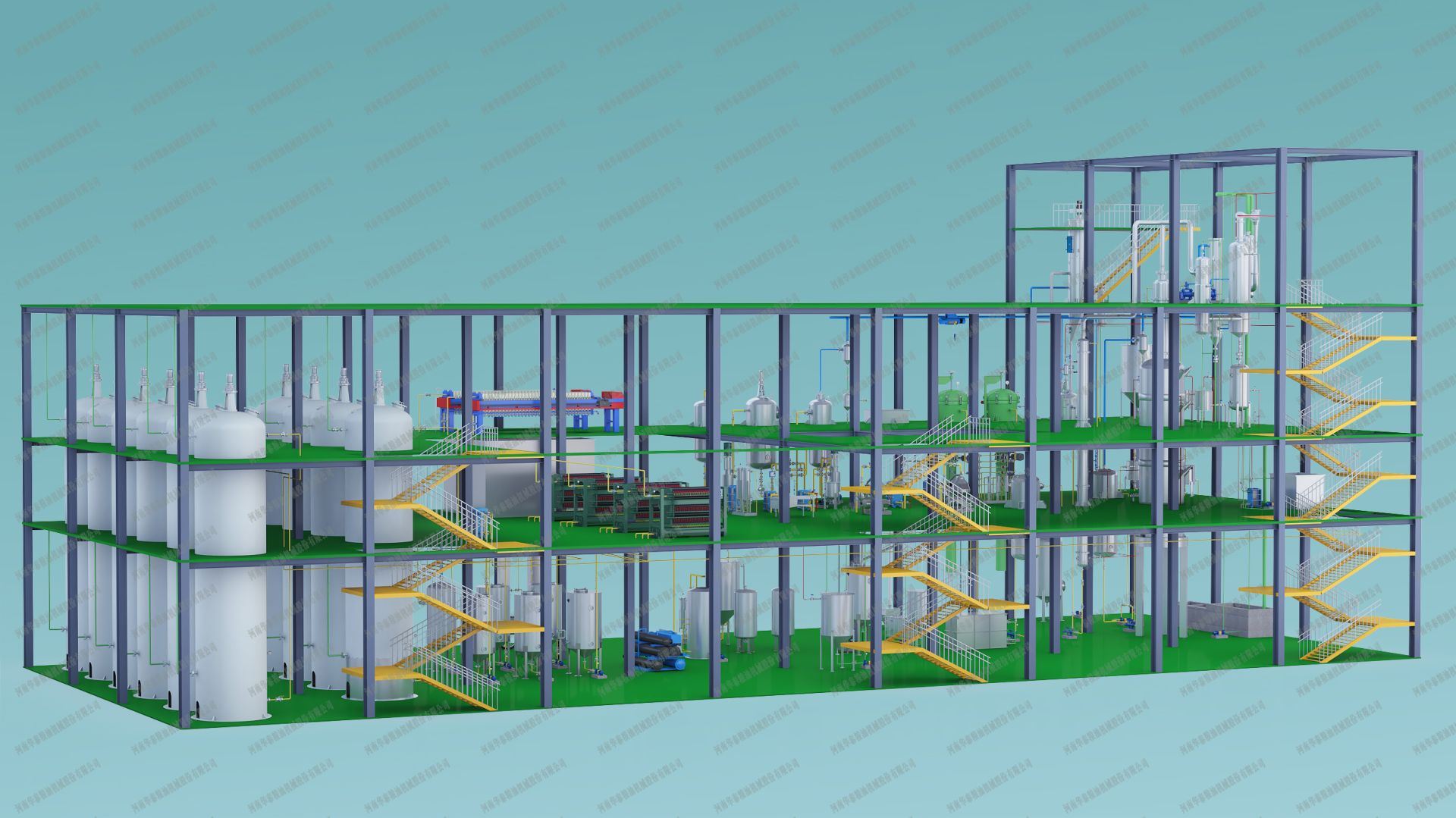 油脂精煉工程云顶集团3D模擬圖